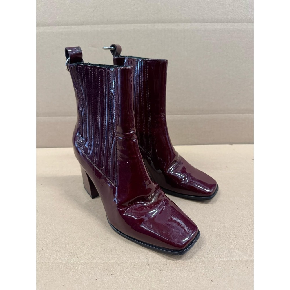 Paige Frankie Chelsea Boot Wine Patent Leather Womens Size 7‎